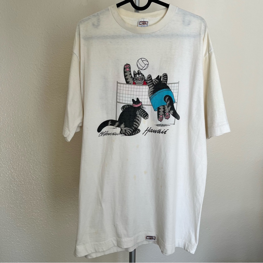 Vintage Crazy Shirts B Kliban Cats Volleyball T-Shirt XL Hawaii Edition